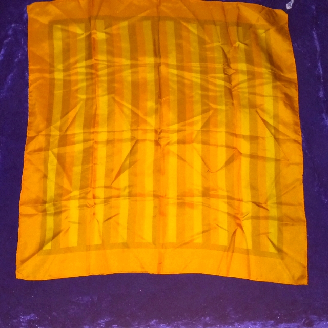 Scarf10 Gold And Yellow Striped 100 Silk Scarf